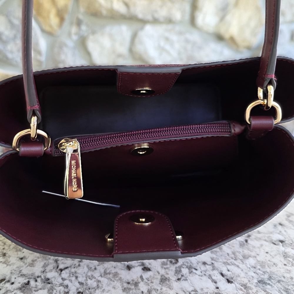 Michael Kors Pratt Medium Logo Center Stripe Shoulder Bag - Picture 5 of 10